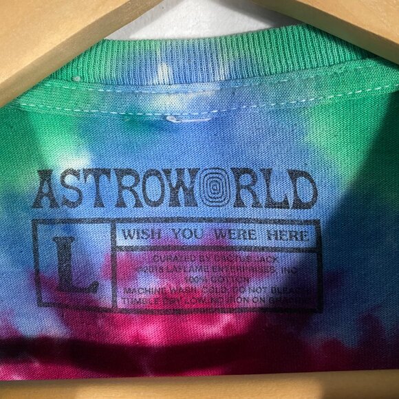 Travis Scott Astroworld Tie-Dye Smiley Tour T-Shirt Size L - Picture 3 of 7